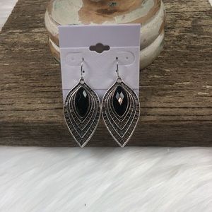 New fashion earrings. Silver and black. Dangle